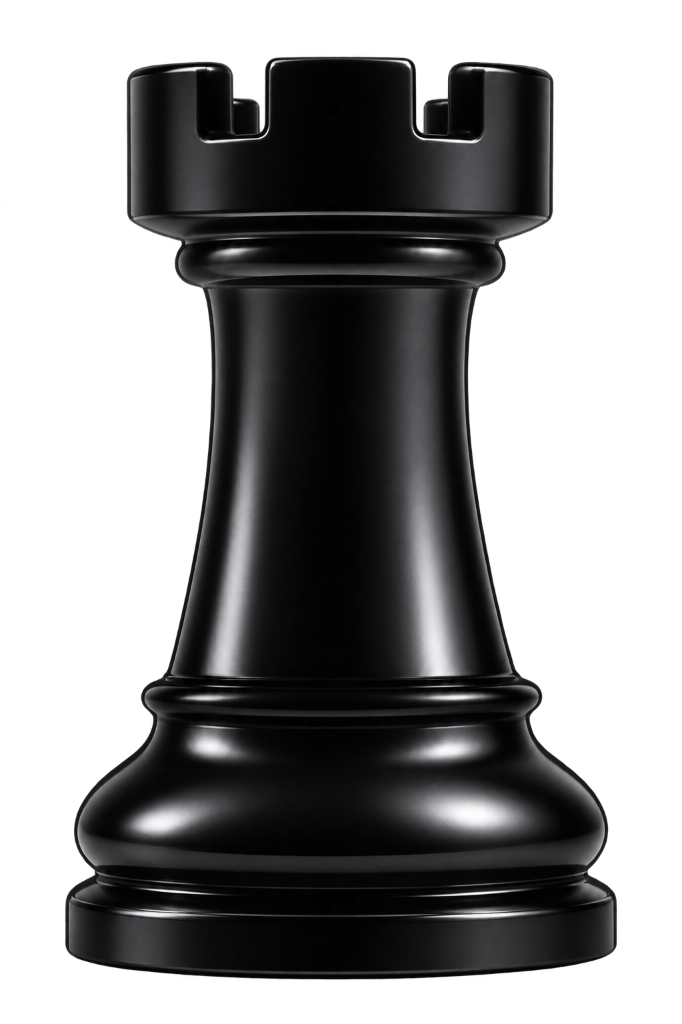 Rook 3D Black Chess Piece